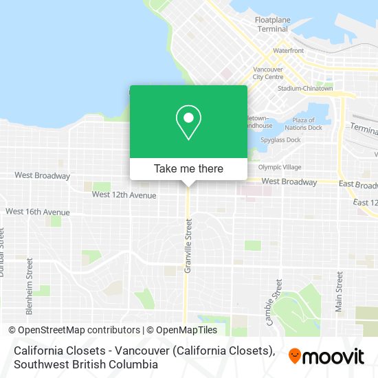 California Closets - Vancouver map