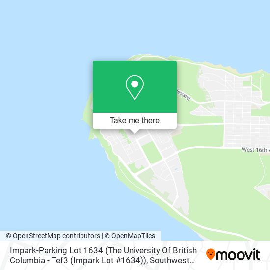 Impark-Parking Lot 1634 (The University Of British Columbia - Tef3 (Impark Lot #1634)) map