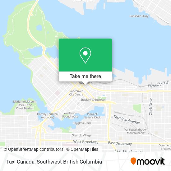 Taxi Canada map