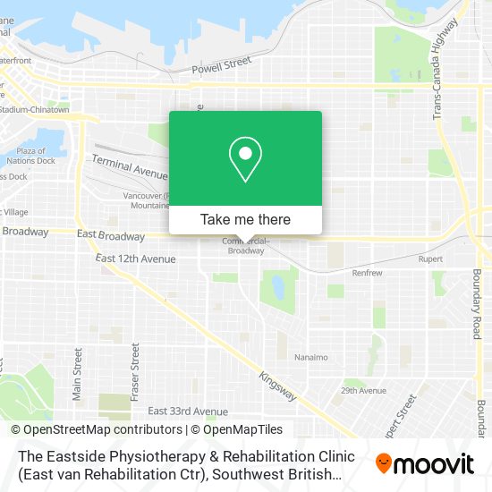 The Eastside Physiotherapy & Rehabilitation Clinic (East van Rehabilitation Ctr) map