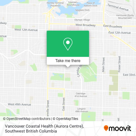 Vancouver Coastal Health (Aurora Centre) map