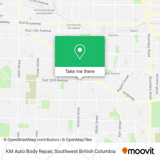 KM Auto Body Repair map