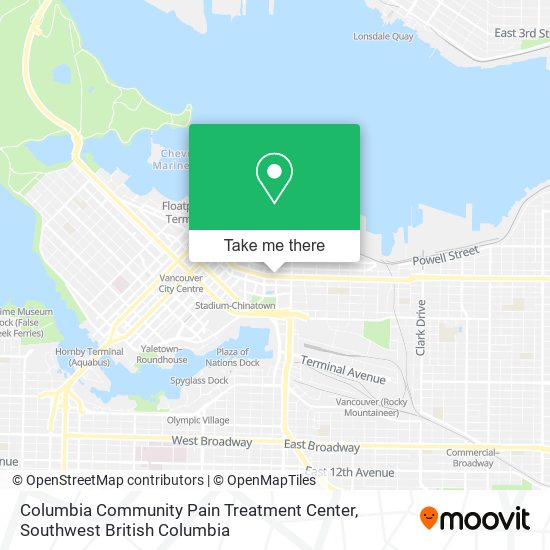 Columbia Community Pain Treatment Center map