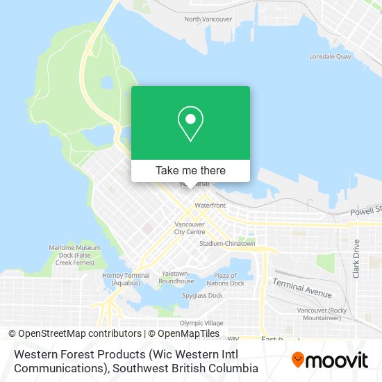 Western Forest Products (Wic Western Intl Communications) map
