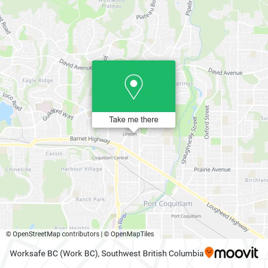 Worksafe BC (Work BC) map