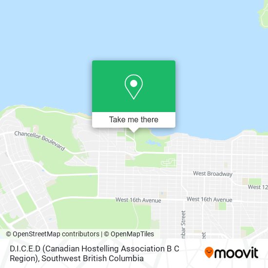 D.I.C.E.D (Canadian Hostelling Association B C Region) map