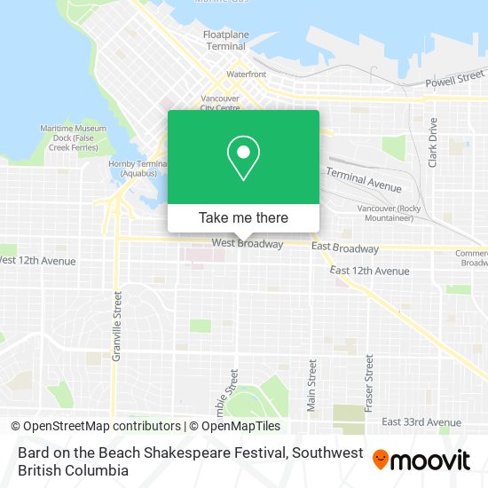 Bard on the Beach Shakespeare Festival map