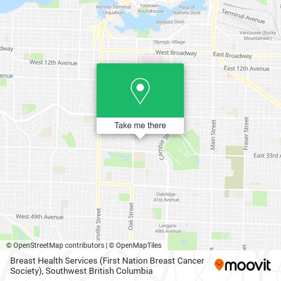 Breast Health Services (First Nation Breast Cancer Society) map