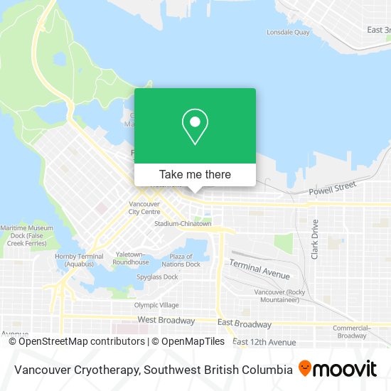 Vancouver Cryotherapy map