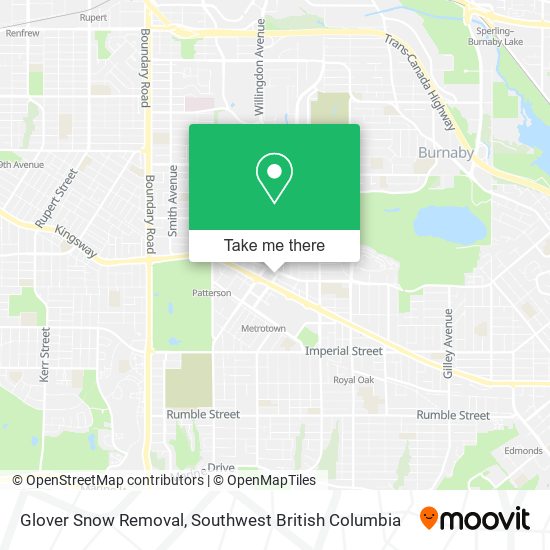 Glover Snow Removal map