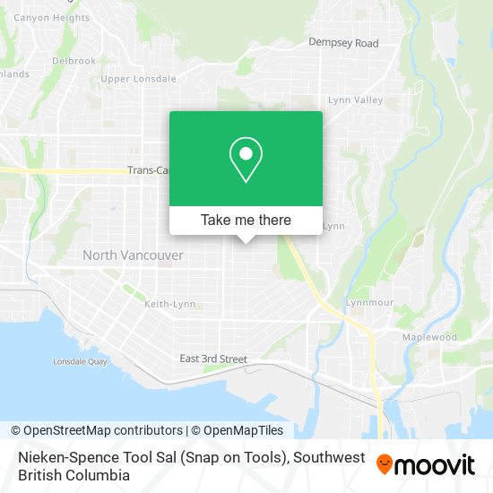 Nieken-Spence Tool Sal (Snap on Tools) map