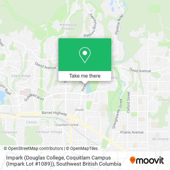 Impark (Douglas College, Coquitlam Campus (Impark Lot #1089)) map