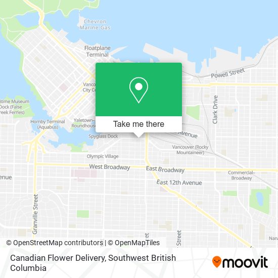 Canadian Flower Delivery map
