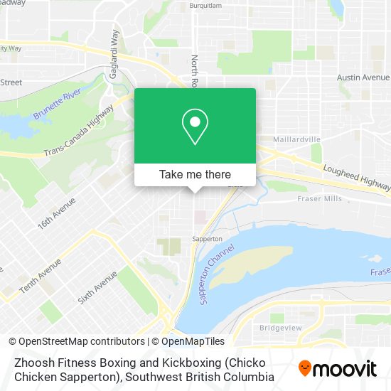 Zhoosh Fitness Boxing and Kickboxing (Chicko Chicken Sapperton) map