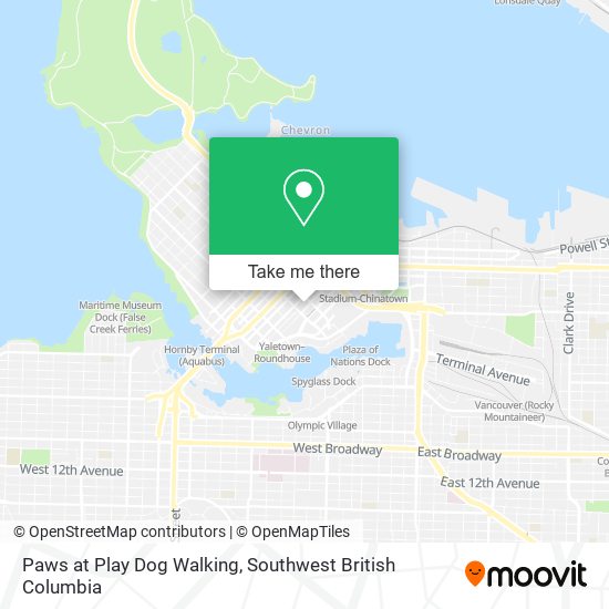 Paws at Play Dog Walking map