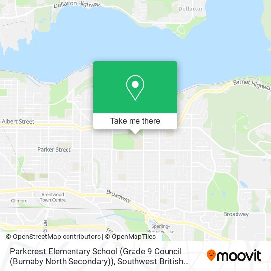 Parkcrest Elementary School (Grade 9 Council (Burnaby North Secondary)) map