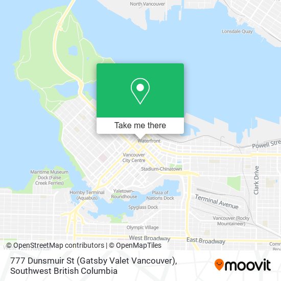 777 Dunsmuir St (Gatsby Valet Vancouver) map