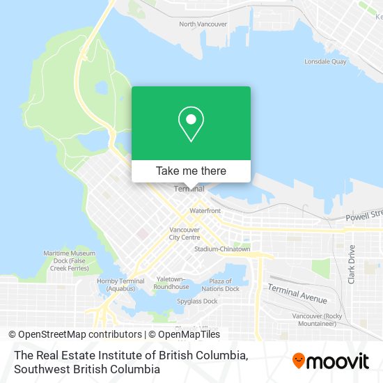 The Real Estate Institute of British Columbia map