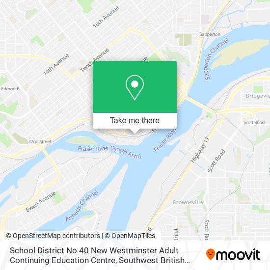 School District No 40 New Westminster Adult Continuing Education Centre map