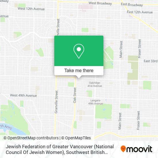 Jewish Federation of Greater Vancouver (National Council Of Jewish Women) map