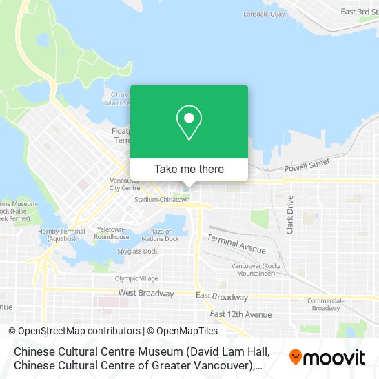 Chinese Cultural Centre Museum (David Lam Hall, Chinese Cultural Centre of Greater Vancouver) map