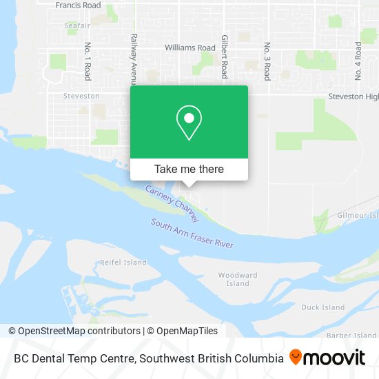 BC Dental Temp Centre map