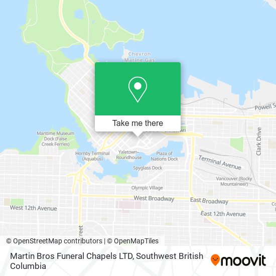 Martin Bros Funeral Chapels LTD map
