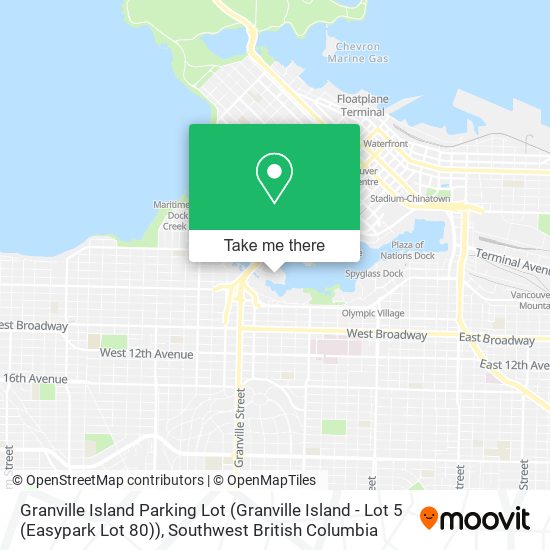 Granville Island Parking Lot (Granville Island - Lot 5 (Easypark Lot 80)) map
