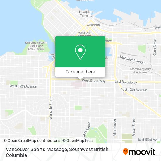 Vancouver Sports Massage map