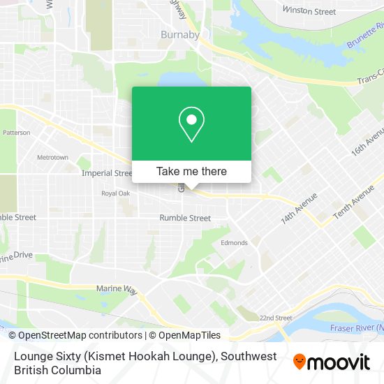 Lounge Sixty (Kismet Hookah Lounge) map