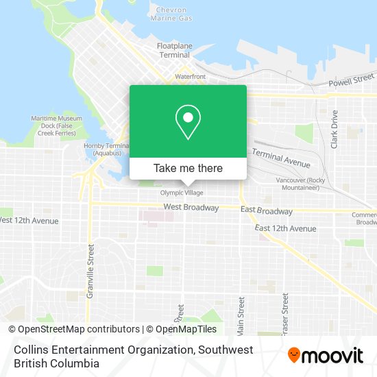 Collins Entertainment Organization map