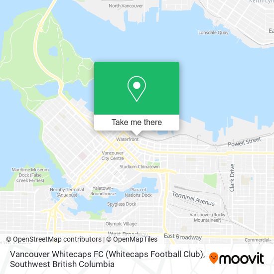 Vancouver Whitecaps FC (Whitecaps Football Club) map