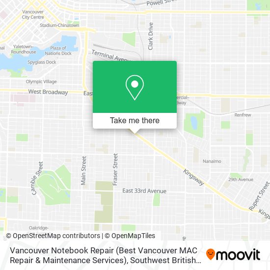 Vancouver Notebook Repair (Best Vancouver MAC Repair & Maintenance Services) map