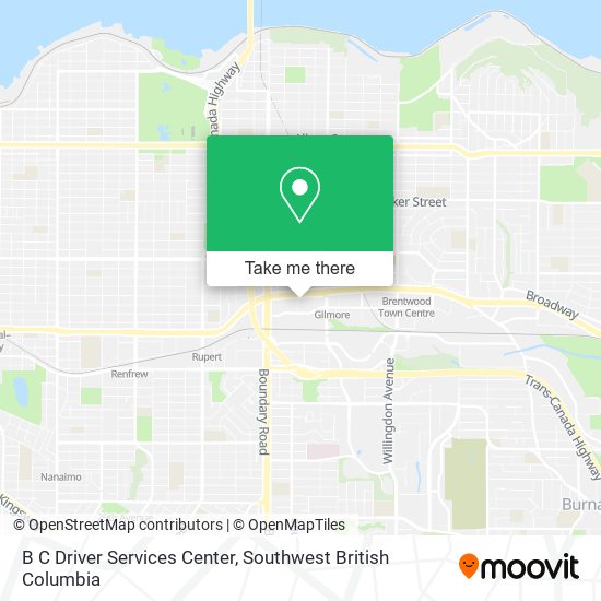 B C Driver Services Center map