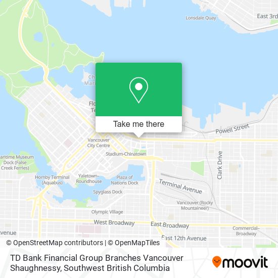 TD Bank Financial Group Branches Vancouver Shaughnessy plan