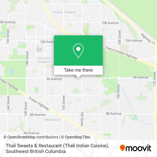 Thali Sweets & Restaurant (Thali Indian Cuisine) map