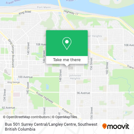 Bus 501 Surrey Central / Langley Centre map