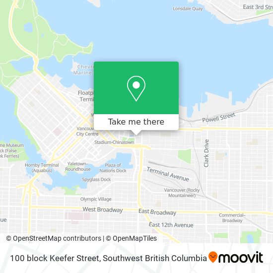 100 block Keefer Street map