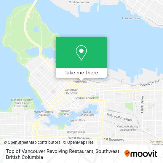 Top of Vancouver Revolving Restaurant map