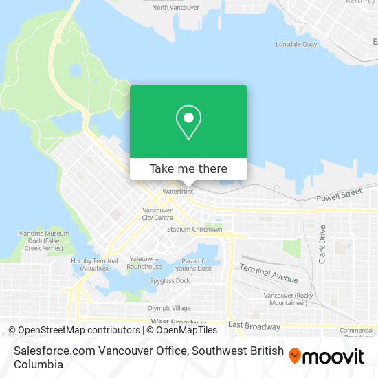 Salesforce.com Vancouver Office map