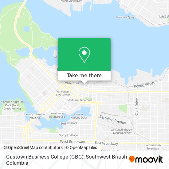 Gastown Business College (GBC) map