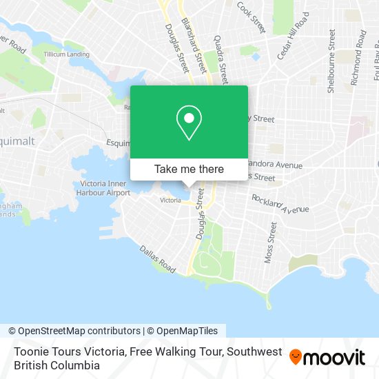 Toonie Tours Victoria, Free Walking Tour map