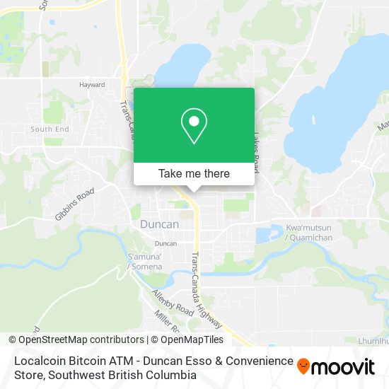 Localcoin Bitcoin ATM - Duncan Esso & Convenience Store map