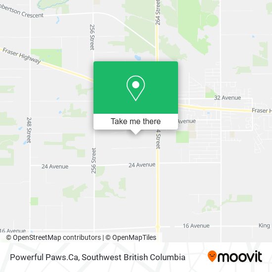 Powerful Paws.Ca map
