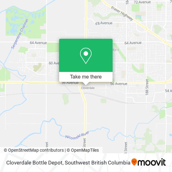 Cloverdale Bottle Depot map