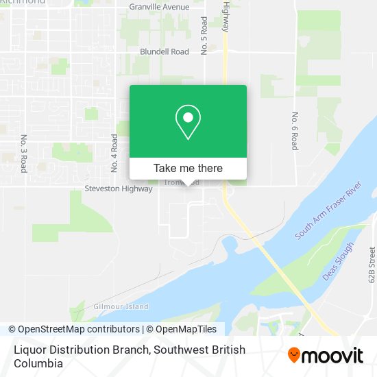 Liquor Distribution Branch map