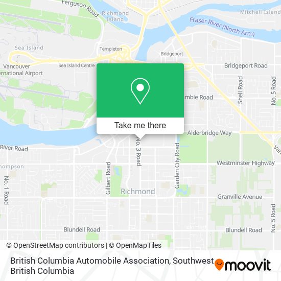 British Columbia Automobile Association map