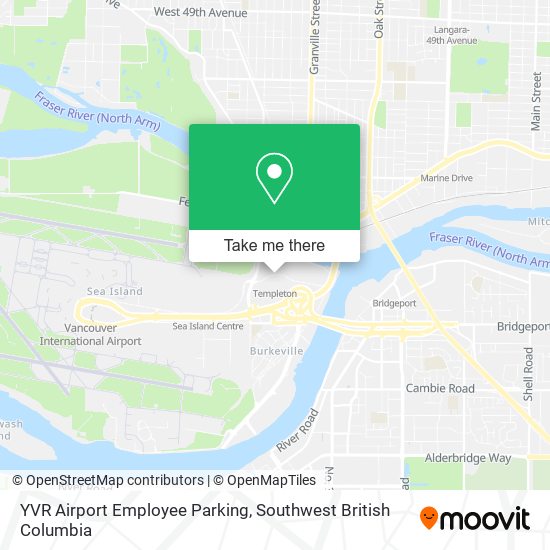 YVR Airport Employee Parking map