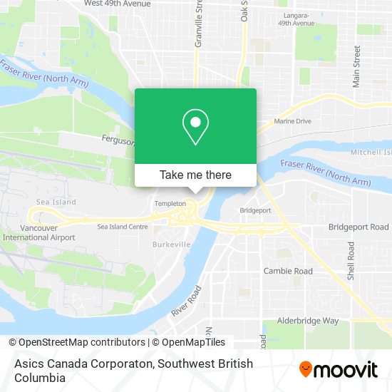 Asics Canada Corporaton map