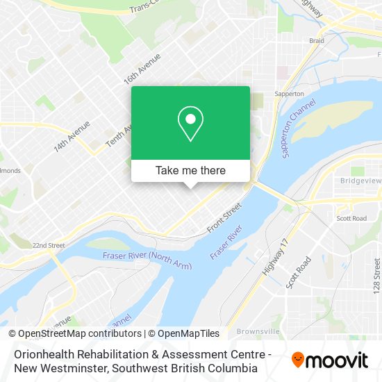 Orionhealth Rehabilitation & Assessment Centre - New Westminster map